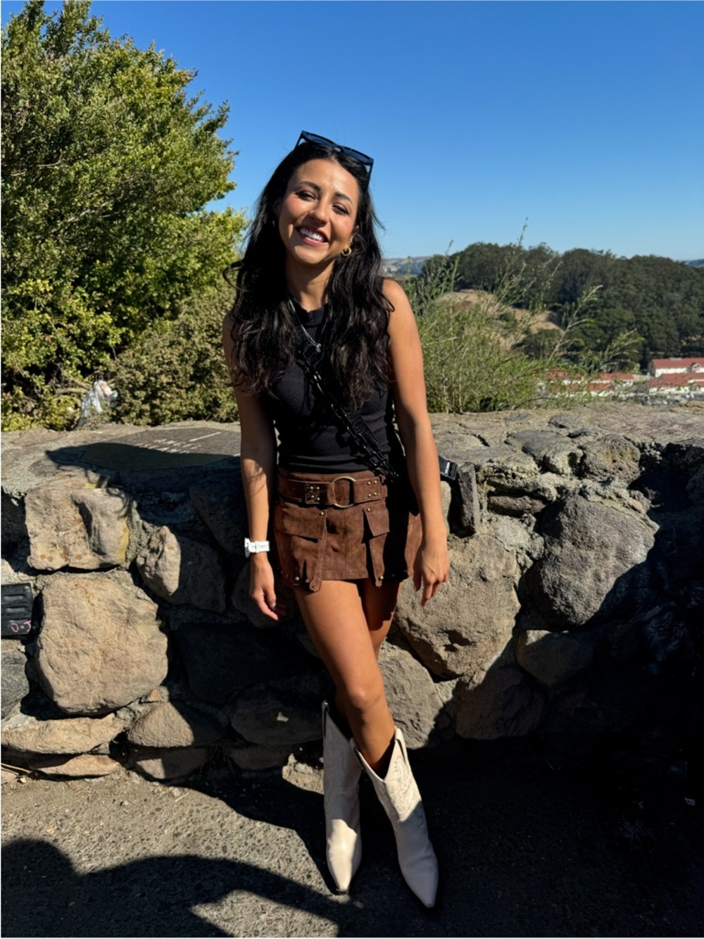 We The Free Brown Suede Mini Skirt